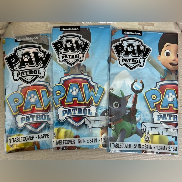 Nickelodeon Other - Lot of 3 Paw Patrol Table Cover  54"x84" Birthday Party Supplies Decorations.NEW